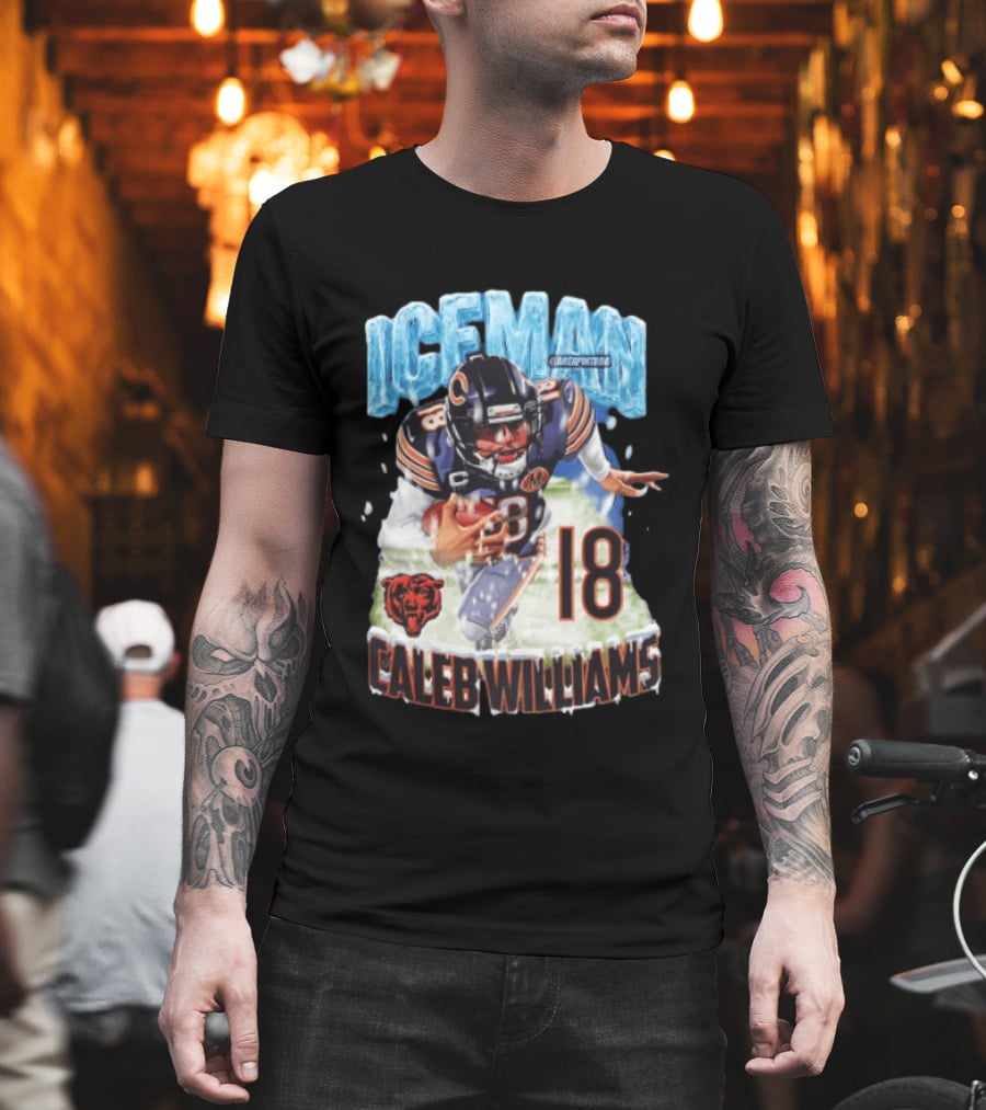 Iceman Caleb Williams 18 Chicago Bears Football Player T-Shirt