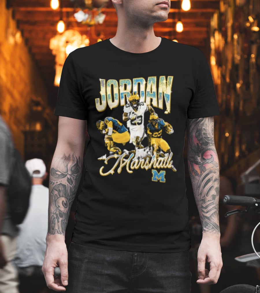 Jordan Marshall Michigan Wolverines Football Collage T-Shirt