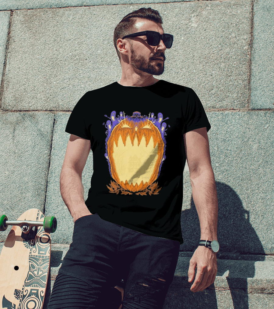 Pumpkin Ghost Haunted House Halloween Spooky Jack O' Lantern T-Shirt