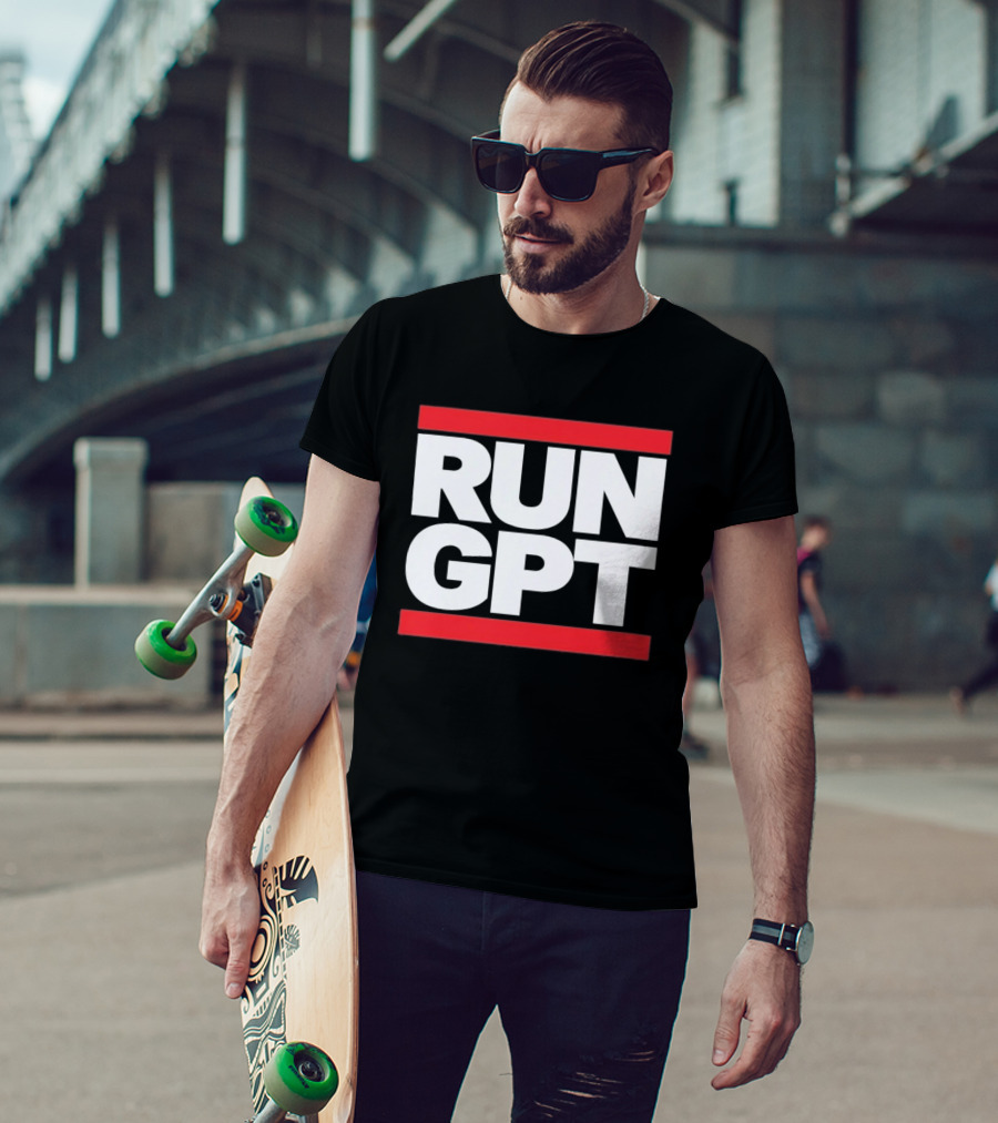 RUN GPT Bold Red White T-Shirt