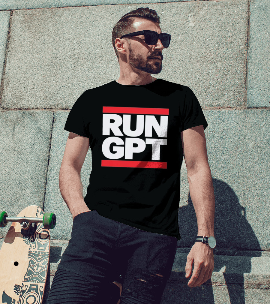 RUN GPT Bold Red White T-Shirt