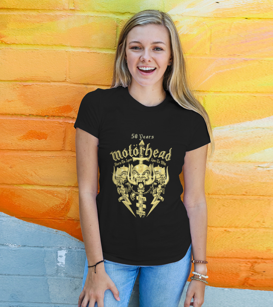 Motorhead 50 Years Born To Lose Live To Win Vive Ut Vincas 1975 2025 T-Shirt