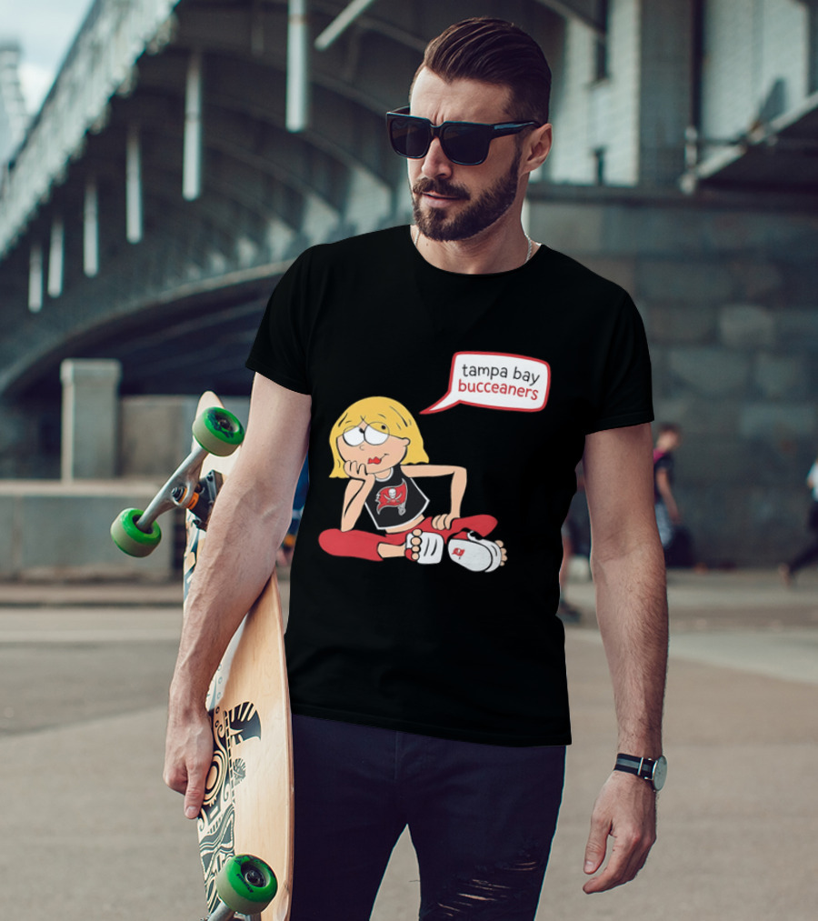 Tampa Bay Buccaneers Cartoon Blonde Girl Speech Bubble Red Pants T-Shirt