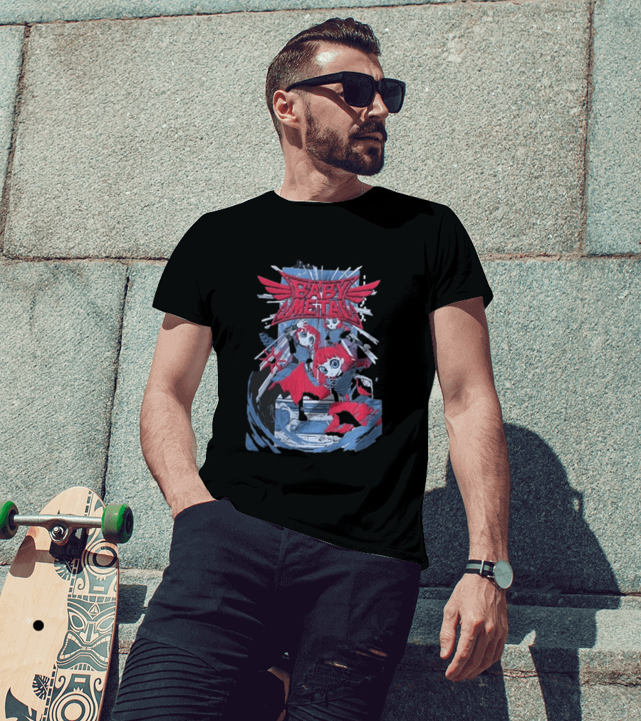 Babymetal Cartoon Redhead Gothic Female Performers Anime T-Shirt