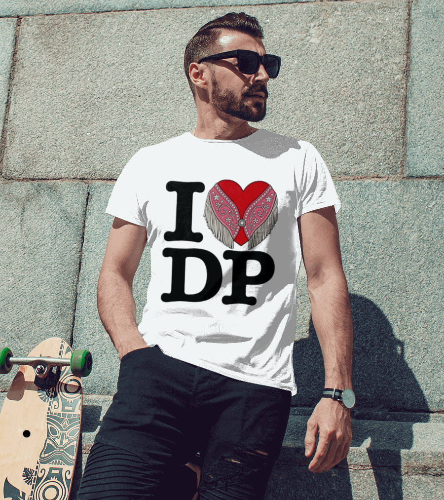 I Love DP Dolly Parton Heart Fringe Western T-Shirt