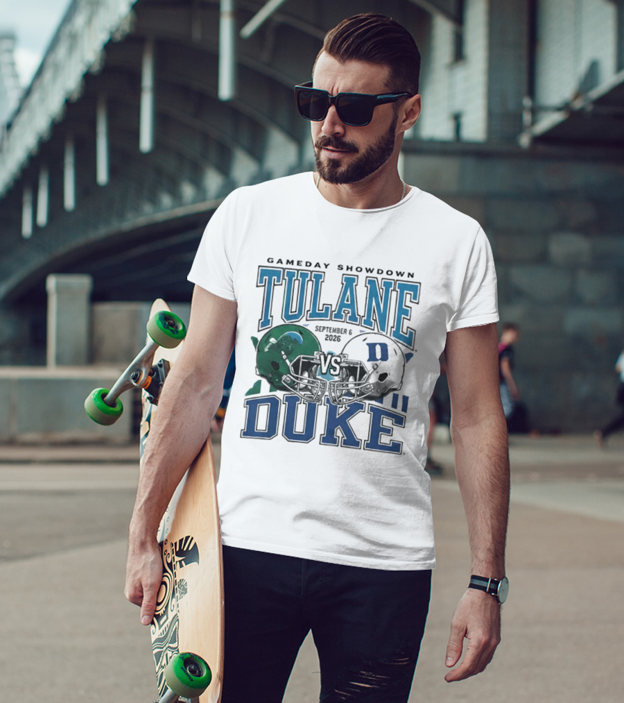 Gameday Showdown Duke Blue Devils Vs Tulane Green Wave September 6 2026 T-Shirt