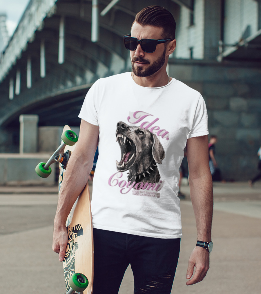 Rizin Idea Coyomi Nagasaki Snarling Dog Spiked Collar Pink Cursive 2024 T-Shirt