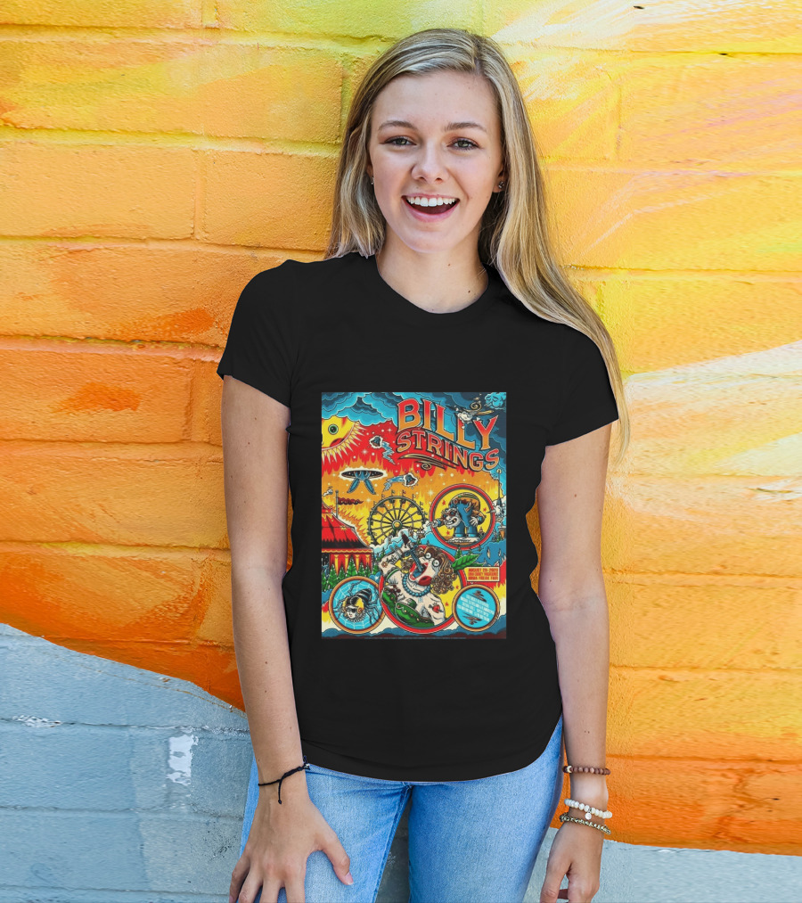 Billy Strings Ionia Freak Fair 2026 Night 2 Ionia MI August 29 UFO Carnival Extravaganza Ferris Wheel T-Shirt