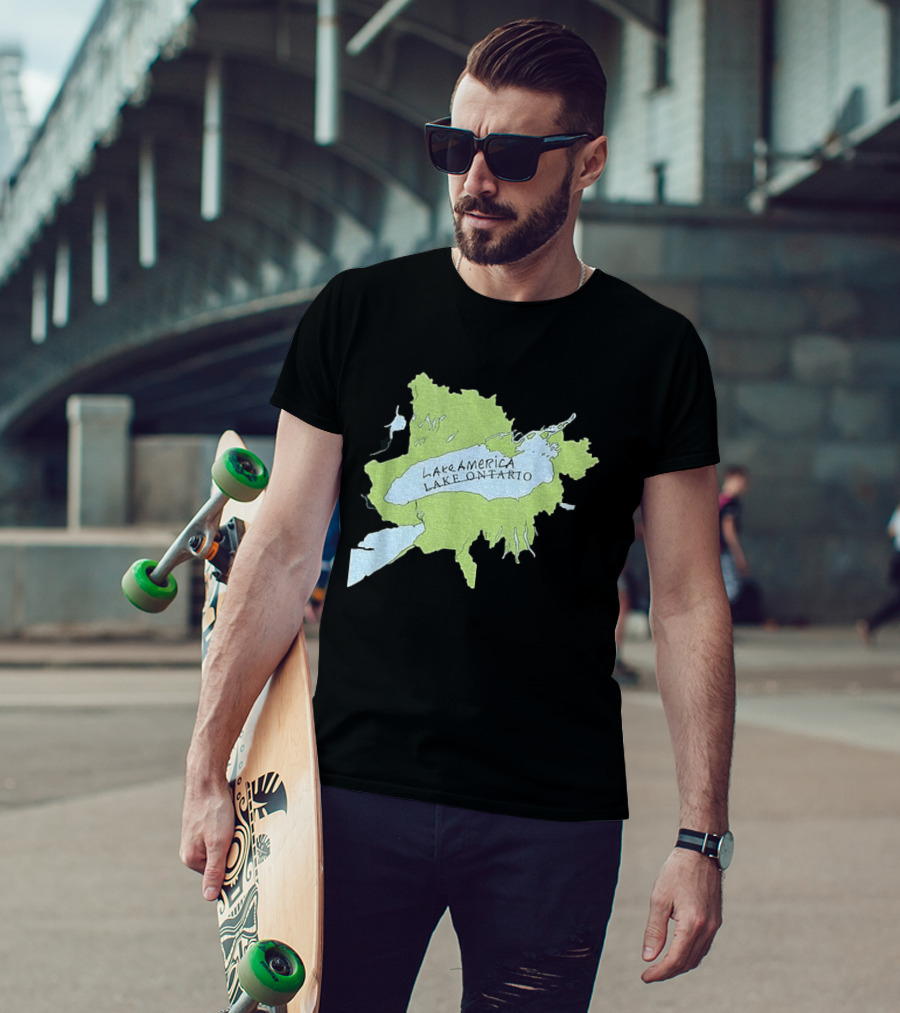 Lake America Lake Ontario Geography Humor Map T-Shirt
