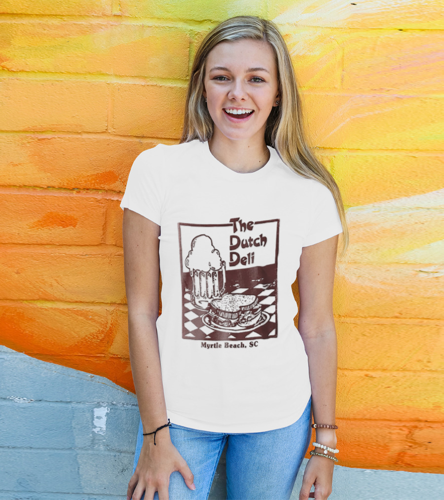 The Dutch Deli Myrtle Beach SC Beer Sandwich Checkered T-Shirt