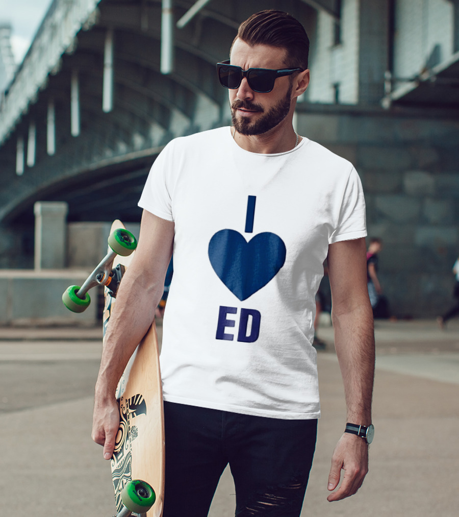 I Love ED Solid Blue T-Shirt