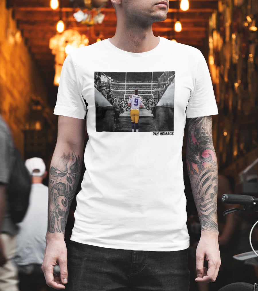 Lsu Tigers NCAA Burreaux Football Player Walking Stadium Tunnel Pay Homage T-Shirt