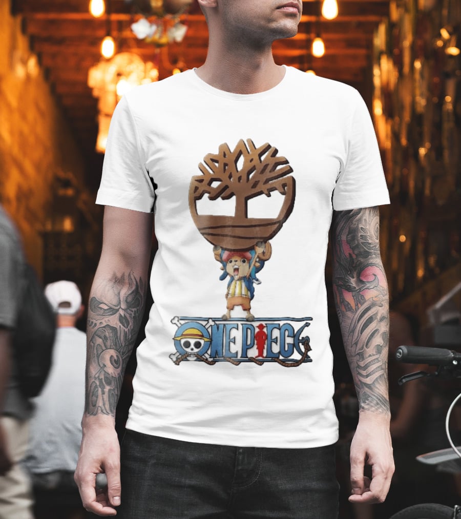Timberland One Piece Reindeer Chopper Holding Wooden Tree T-Shirt