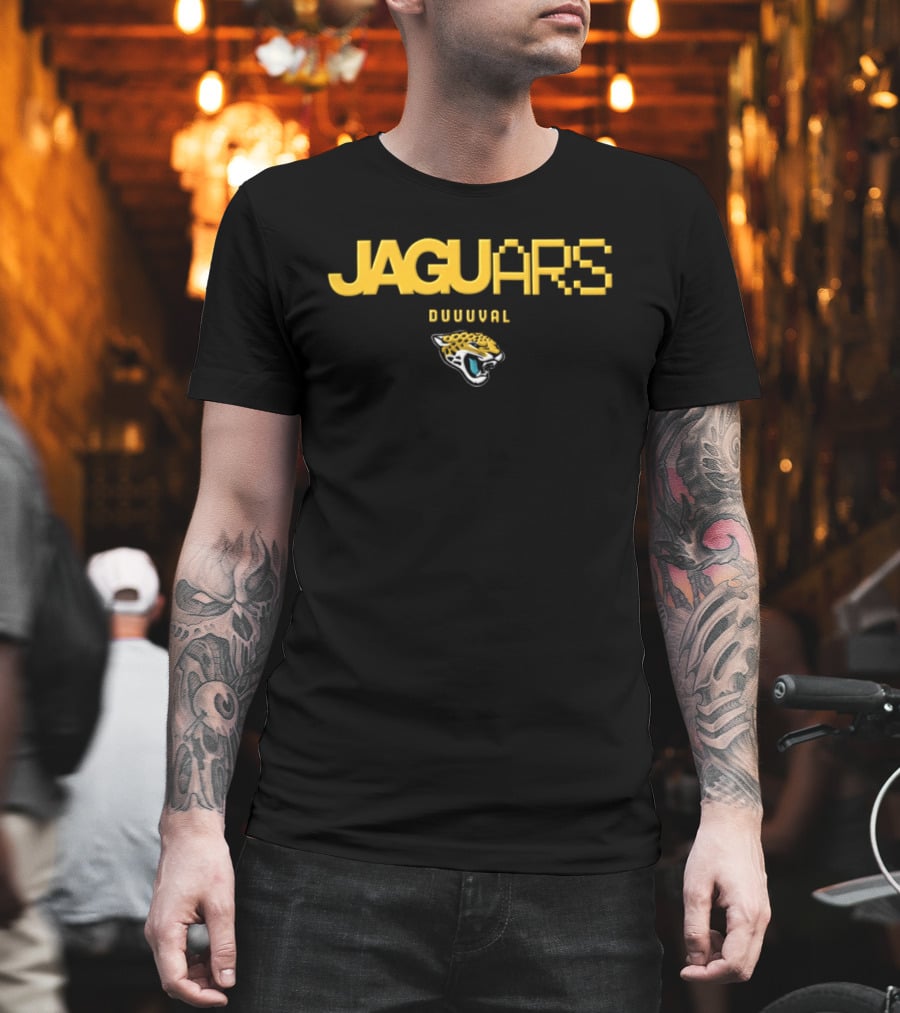 Jacksonville Jaguars Duuuval Pixel Art Jaguars Head T-Shirt