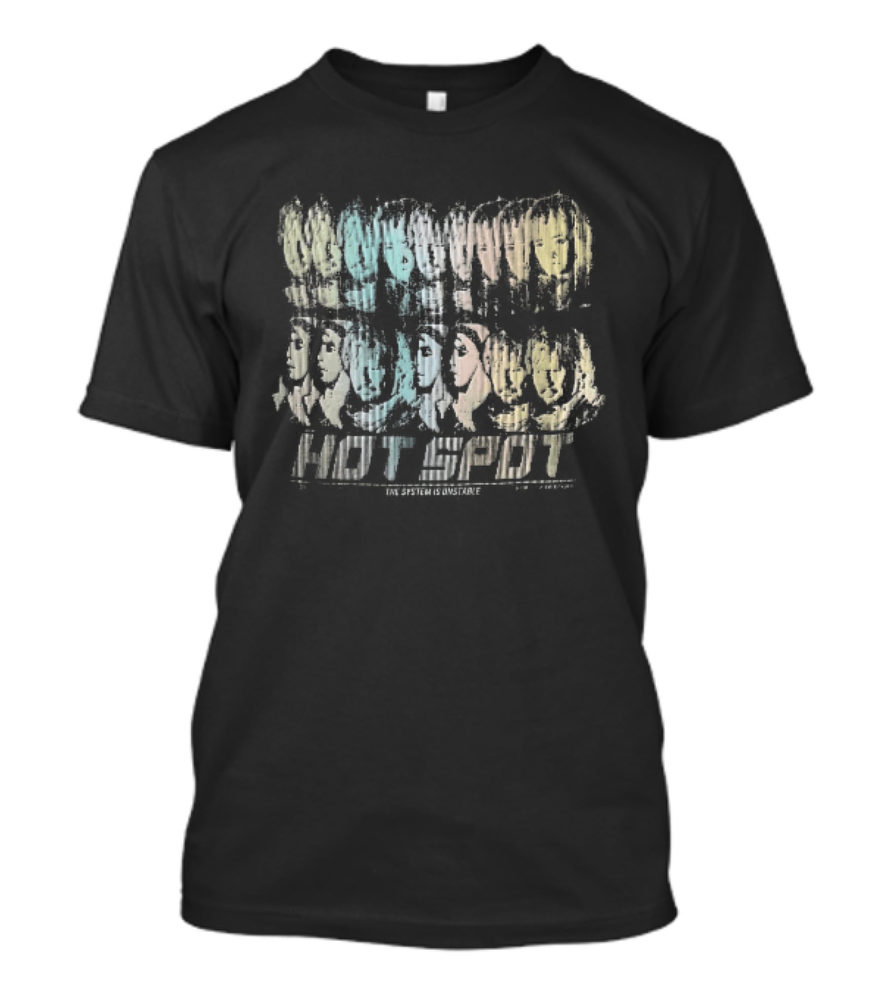 The System Is Unstable ABBA Glitch Vertical Line Rainbow Halftone Hot Spot T-Shirt