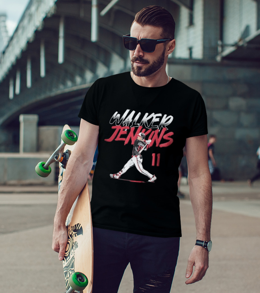 Walker Jenkins 11 Minnesota Twins MLB Baseball Batter Swinging Bat Brush T-Shirt