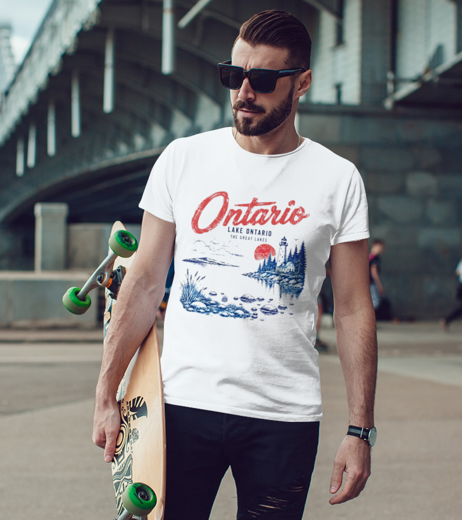 Ontario Lake Ontario The Great Lakes Lighthouse Scene T-Shirt