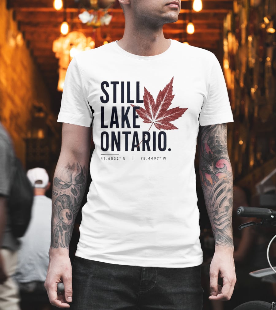 Still Lake Ontario Canada 43.6532°N 79.4497°W Maple Leaf T-Shirt