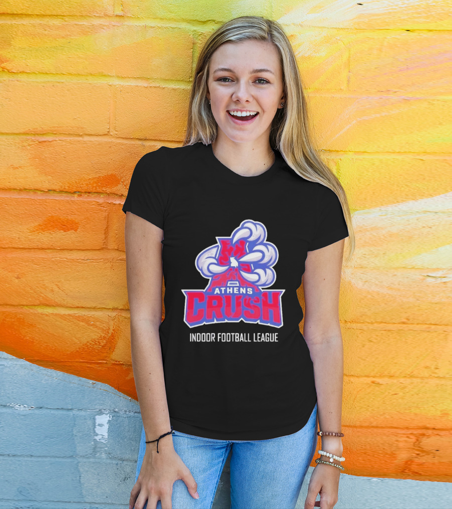 Athens Crush Indoor Football League Team Logo Cloudburst T-Shirt