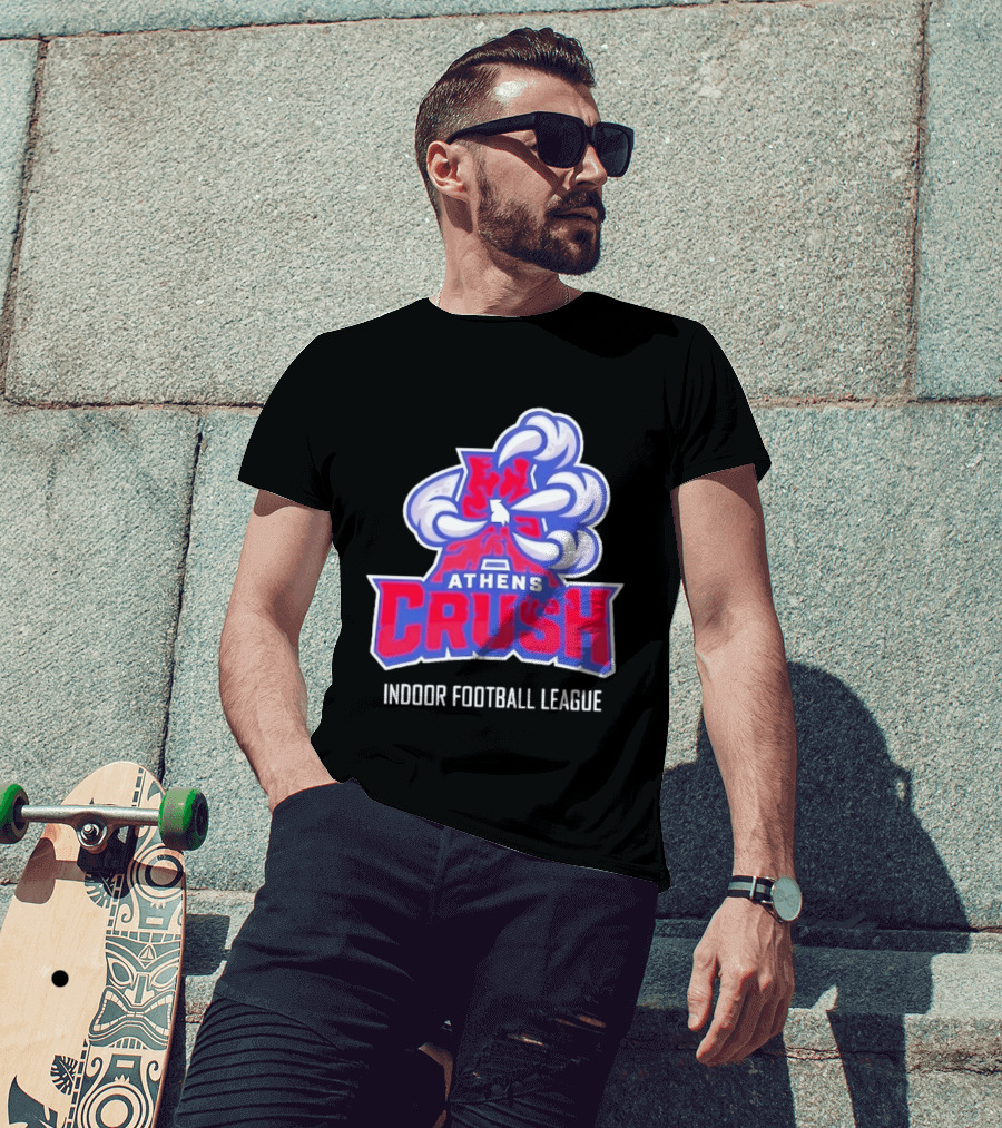 Athens Crush Indoor Football League Team Logo Cloudburst T-Shirt