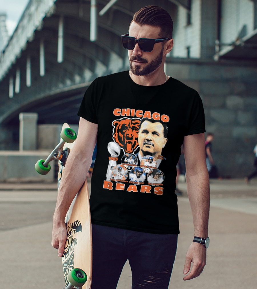 Chicago Bears 1985 Mike Ditka Jim McMahon Walter Payton Mike Singletary Richard Dent Dan Hampton T-Shirt