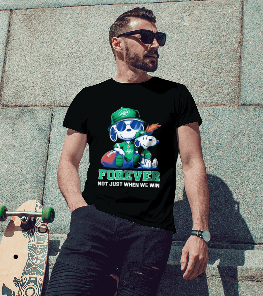 New York Jets Peanuts Snoopy Forever Not Just When We Win T-Shirt
