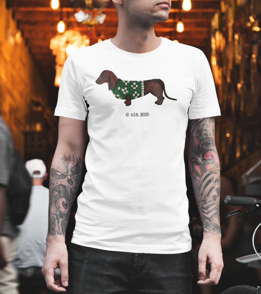 A24 2026 Dachshund Dog Green T-Shirt