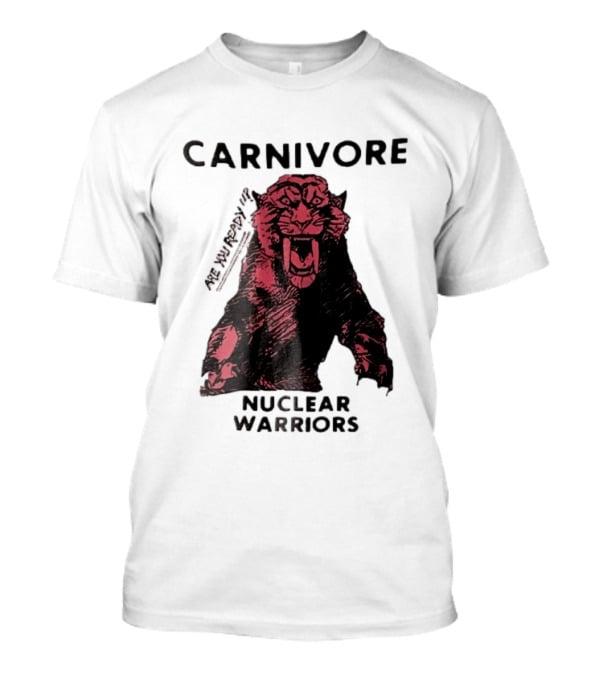 Carnivore Nuclear Warriors Snarling Sabertooth Tiger Pink Ink Sketch T-Shirt