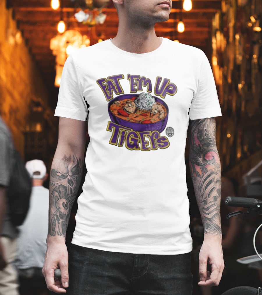 LSU Tigers Eat 'Em Up Jambalaya Purple Bowl Sports T-Shirt