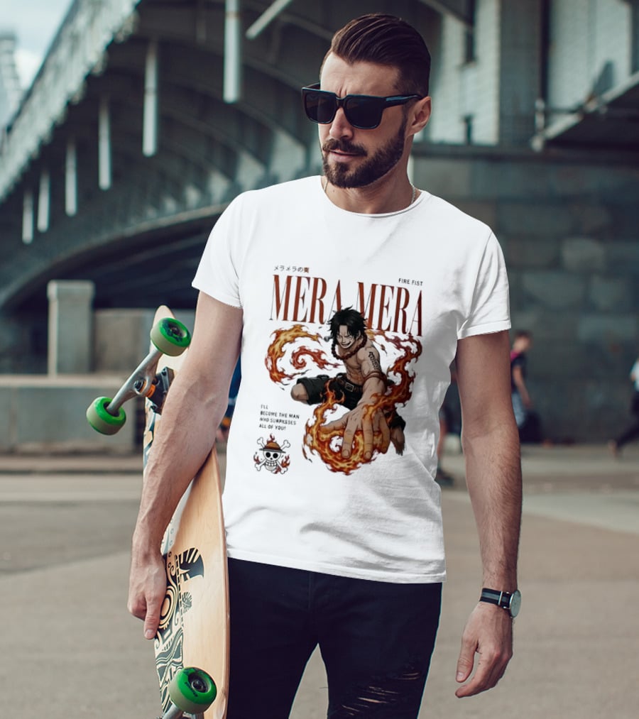 Mera Mera Fire Fist Portgas D Ace One Piece Anime T-Shirt