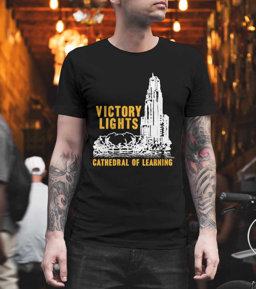 Victory Lights Cathedral Of Learning Pittsburgh Panthers T-Shirt