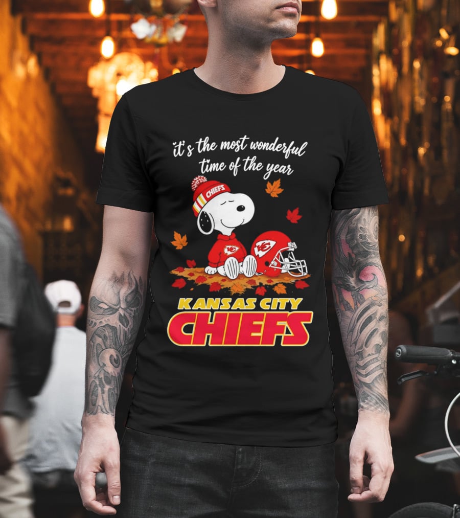 Snoopy Kansas City Chiefs It's The Most Wonderful Time Of The Year T-Shirt