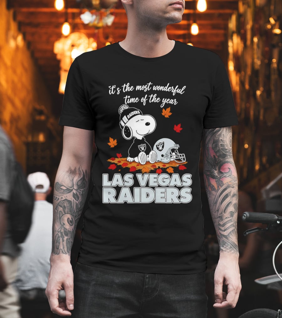 Las Vegas Raiders Snoopy It's The Most Wonderful Time Of The Year T-Shirt