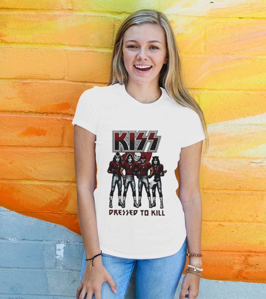 KISS Tampa Bay Buccaneers Dressed To Kill Football T-Shirt