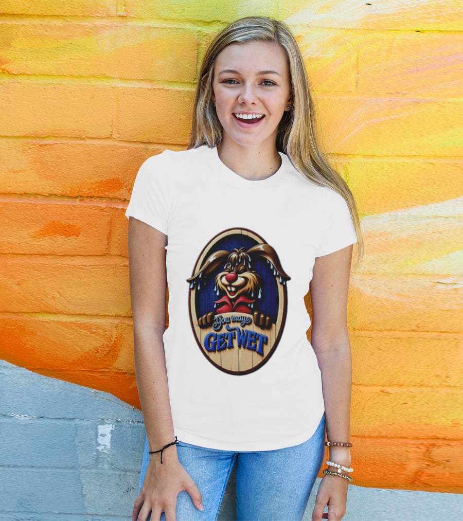 You May Get Wet Bunny Rabbit Cartoon Dripping Ears T-Shirt