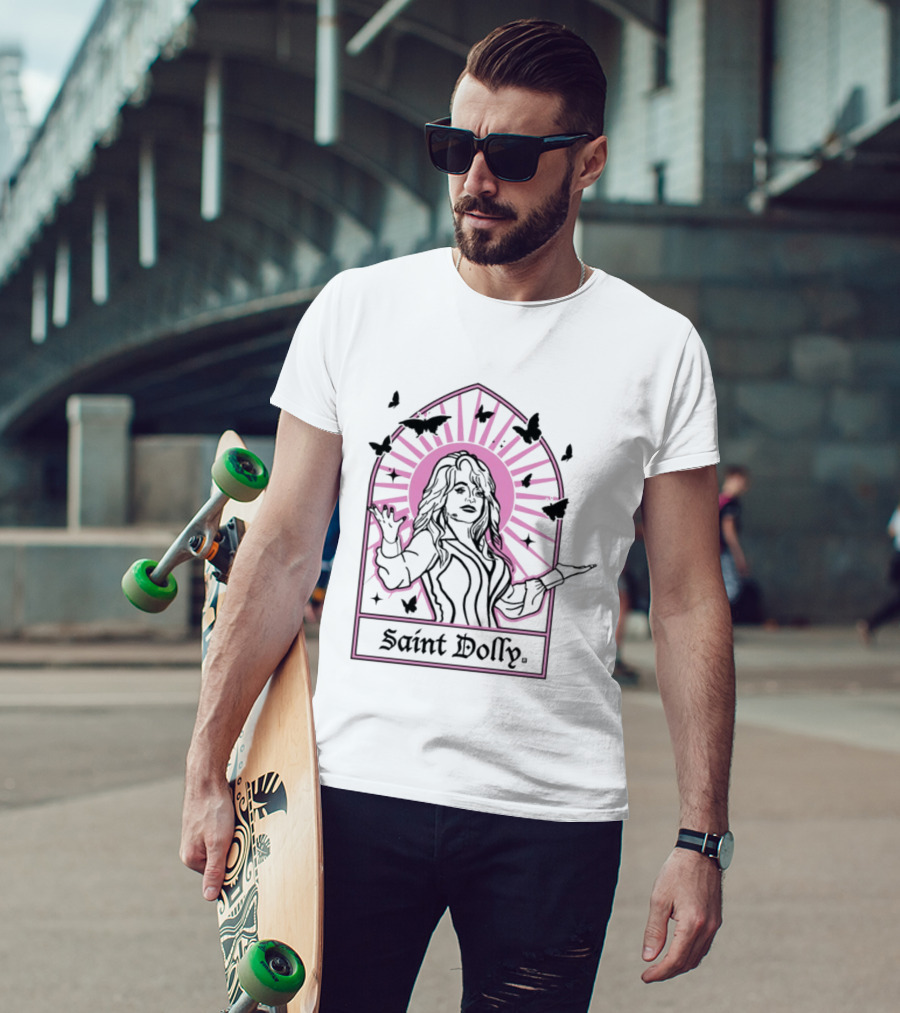 Saint Dolly Parton Iconic Butterfly Halo Rays T-Shirt