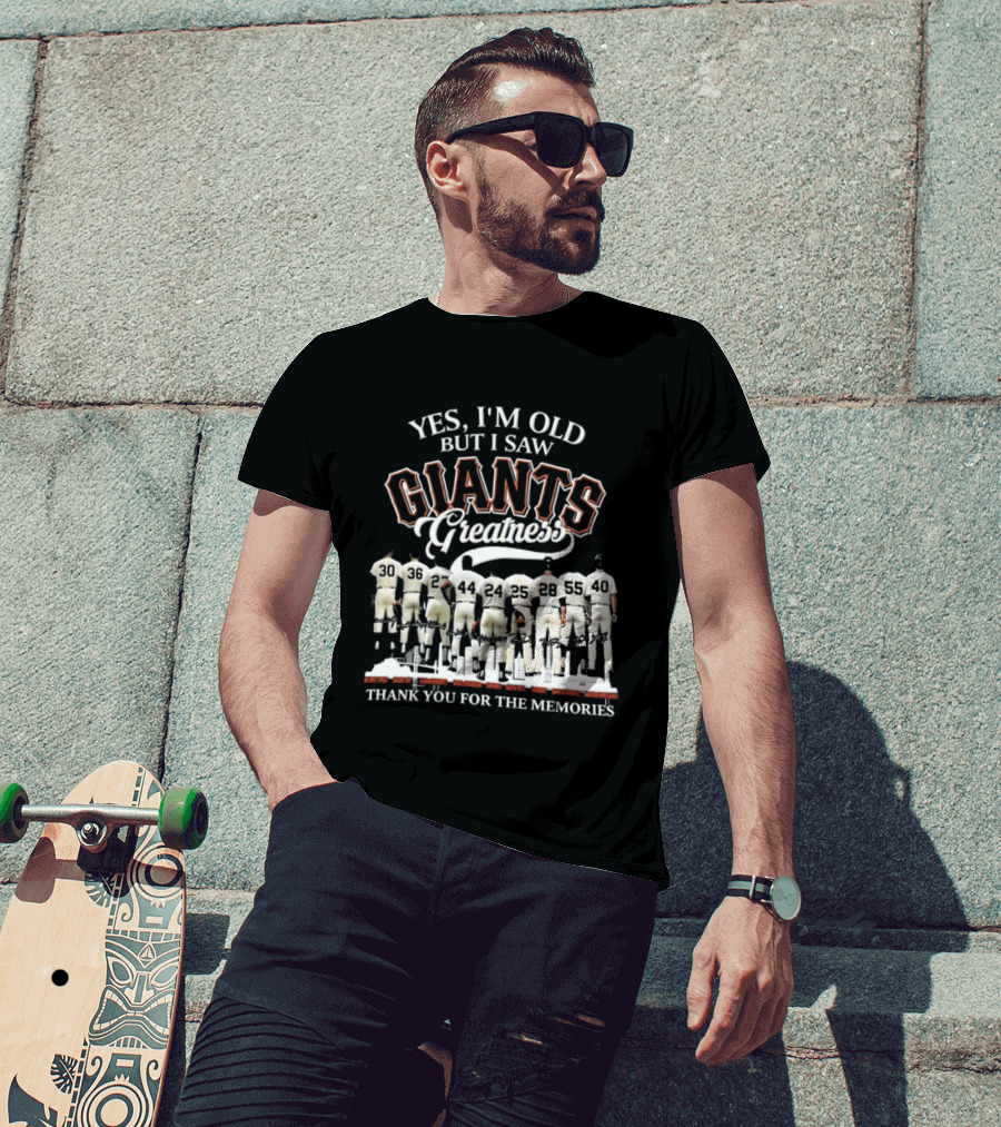 Yes I'm Old But I Saw Giants Greatness Thank You For The Memories T-Shirt