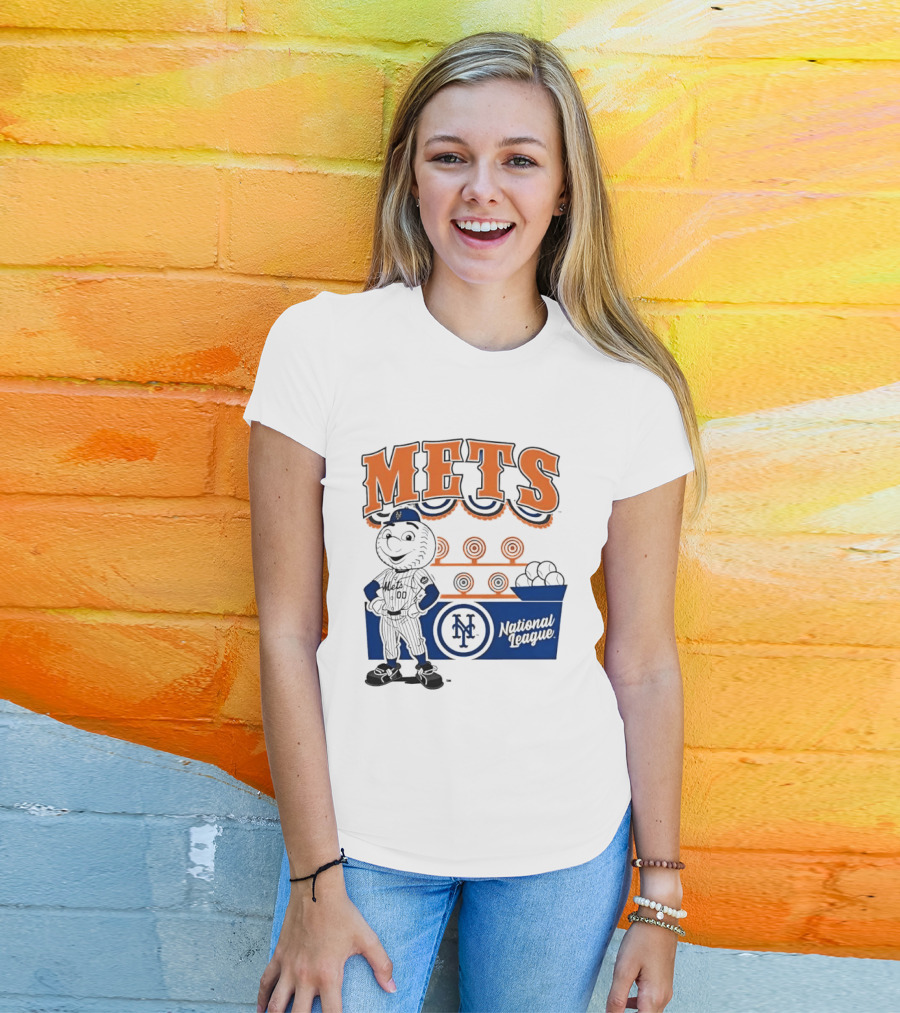Mitchell & Ness Nostalgia Mets National League Mr. Met Baseball Batting Practice T-Shirt