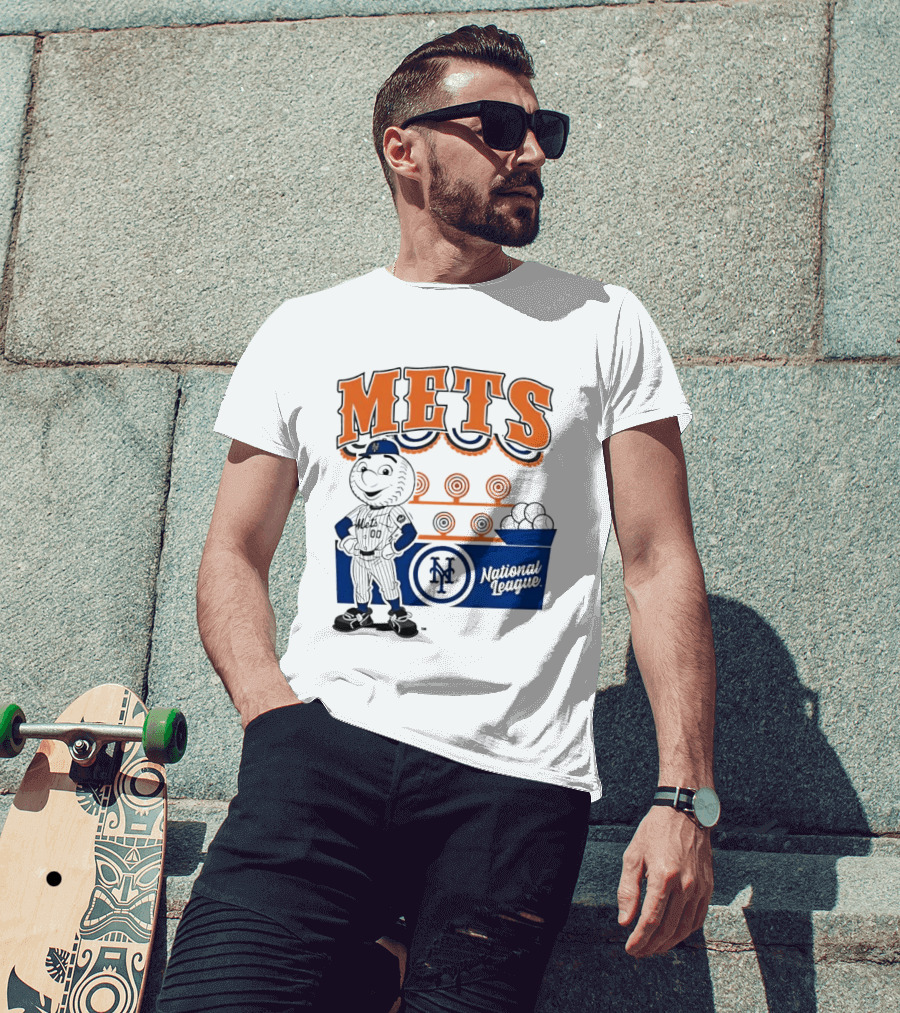 Mitchell & Ness Nostalgia Mets National League Mr. Met Baseball Batting Practice T-Shirt