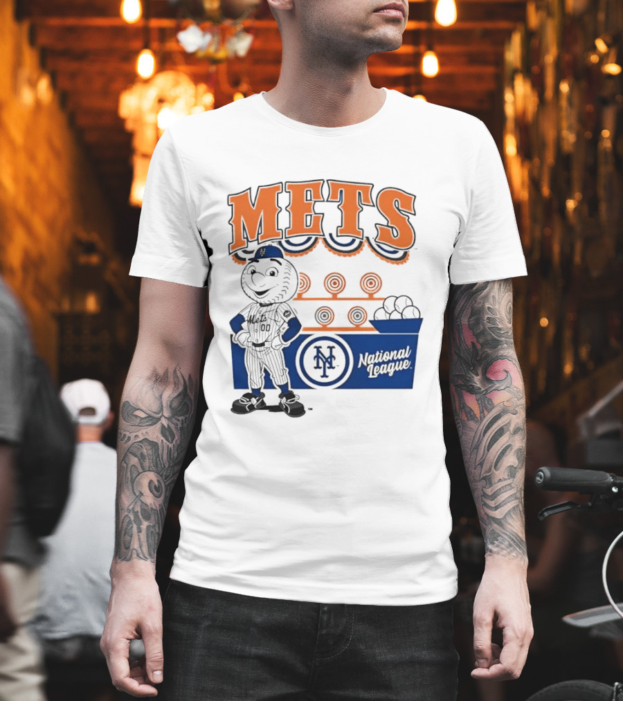 Mitchell & Ness Nostalgia Mets National League Mr. Met Baseball Batting Practice T-Shirt