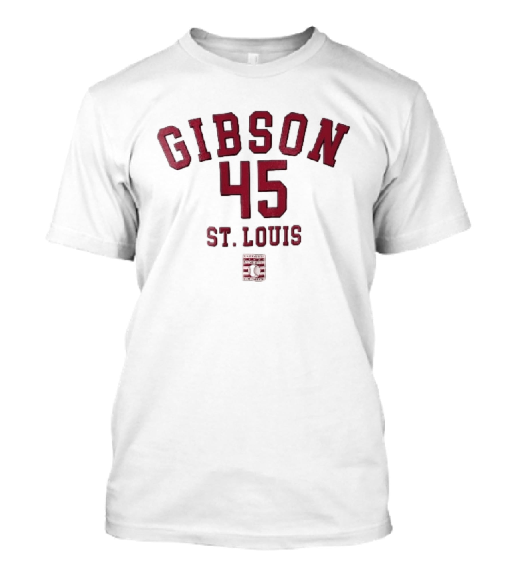 Gibson 45 St Louis Baseball Hall Of Fame 50th Anniversary T-Shirt