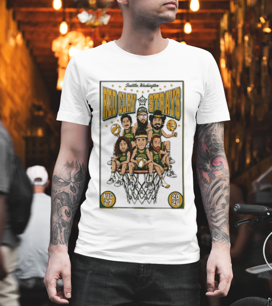 Seattle Washington Aug 27 2026 Red Clay Strays Basketball Tour T-Shirt