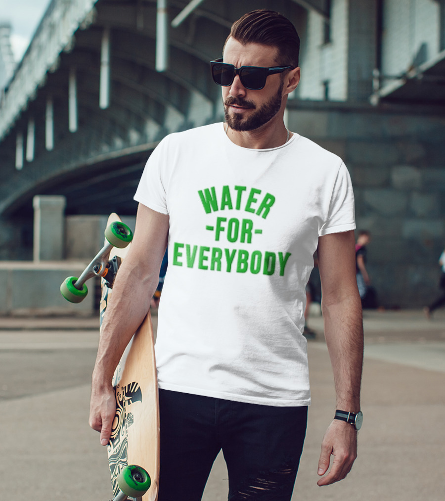 Water For Everybody Bright Green Arched Layout T-Shirt