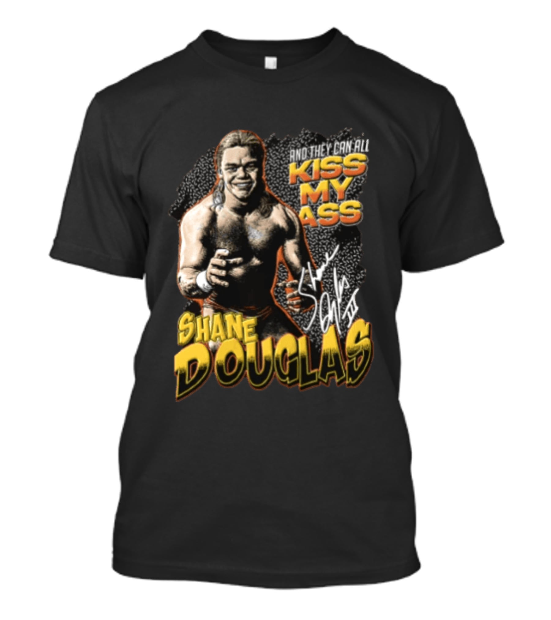 Shane Douglas Kiss My Ass Signature Iconic Franchise Wrestling T-Shirt