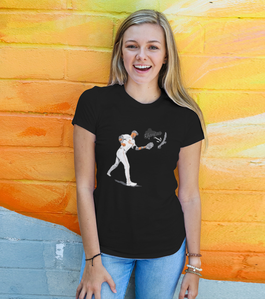 Squirrel Leody Taveras Texas Rangers MLB Catching Cartoon Baseball T-Shirt