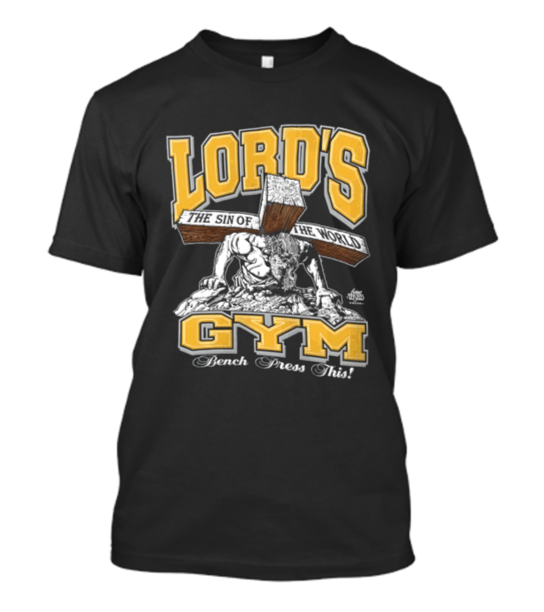 Lords Gym Bench Press This Jesus Christ Heavy Wooden Cross T-Shirt
