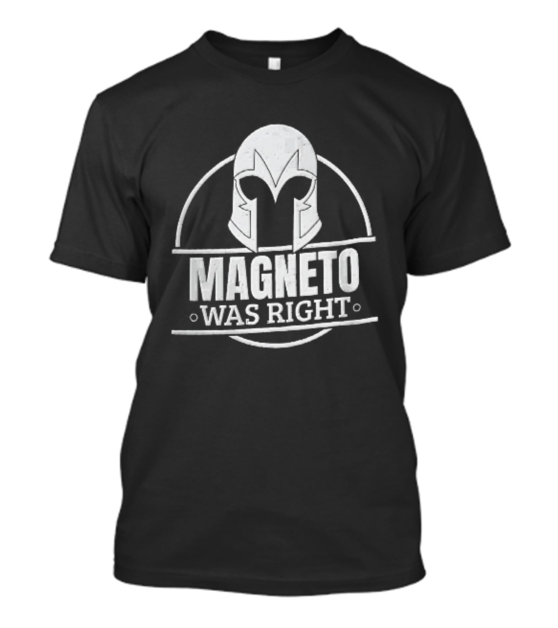 Magneto Was Right Helmet Circular Frame Distressed Grunge T-Shirt