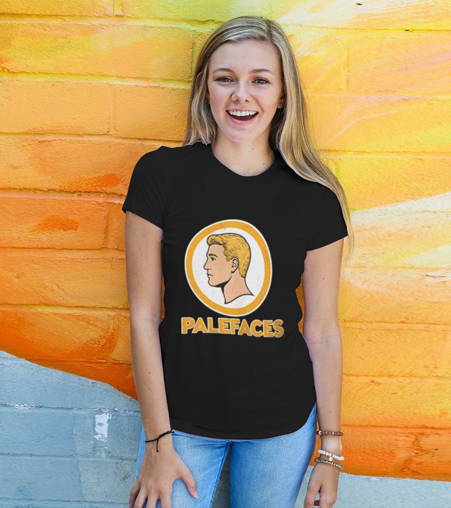 Palefaces Distressed Blonde Male Profile Circular T-Shirt