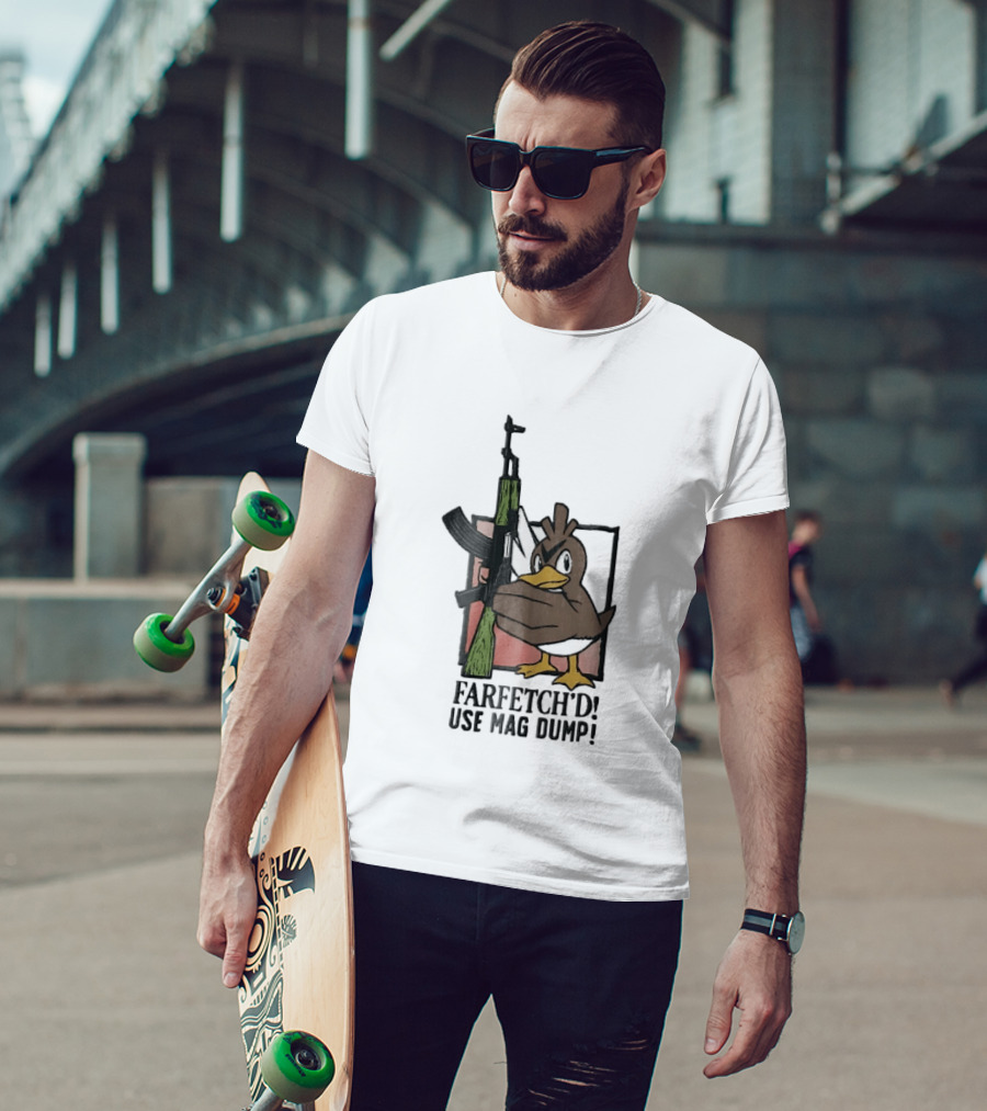 Farfetch'd Use Mag Dump Pok Mon Holding AK47 Rifle T-Shirt
