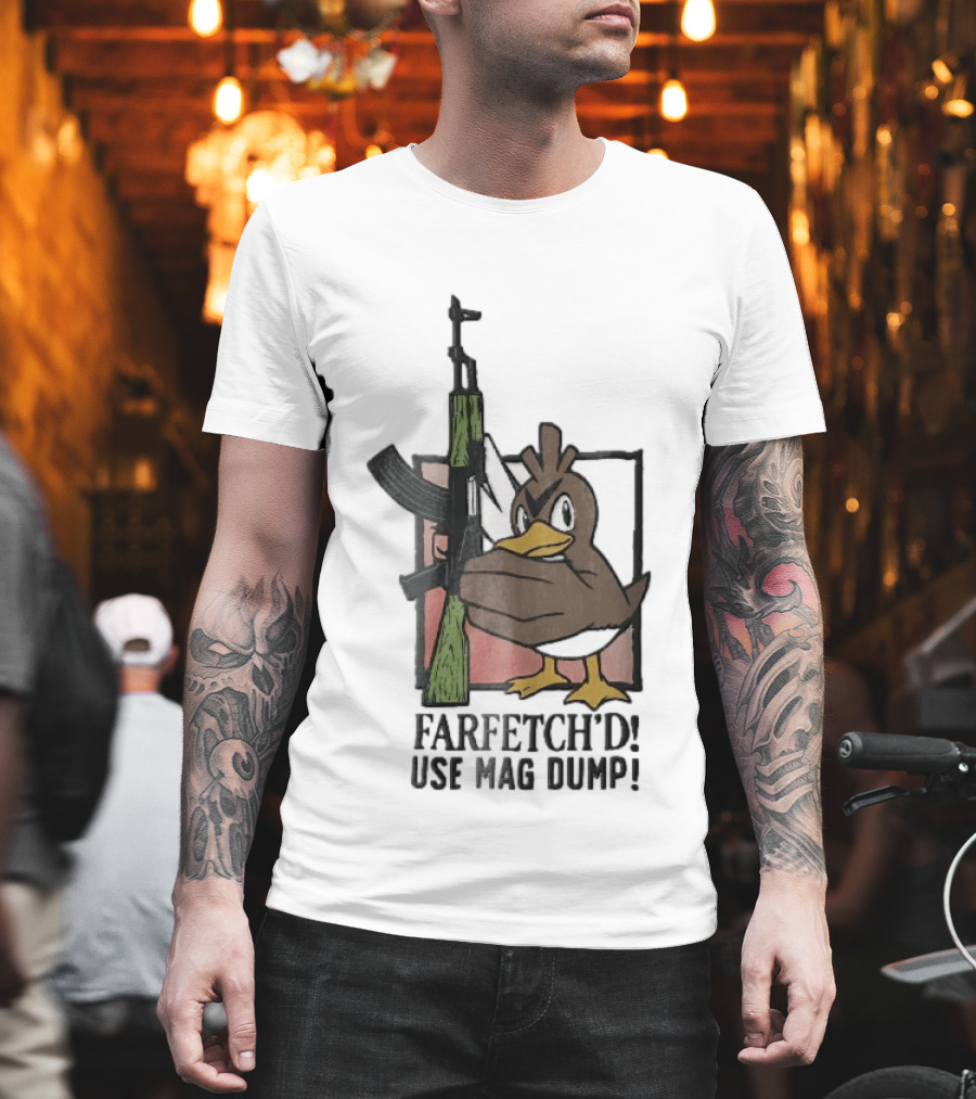 Farfetch'd Use Mag Dump Pok Mon Holding AK47 Rifle T-Shirt